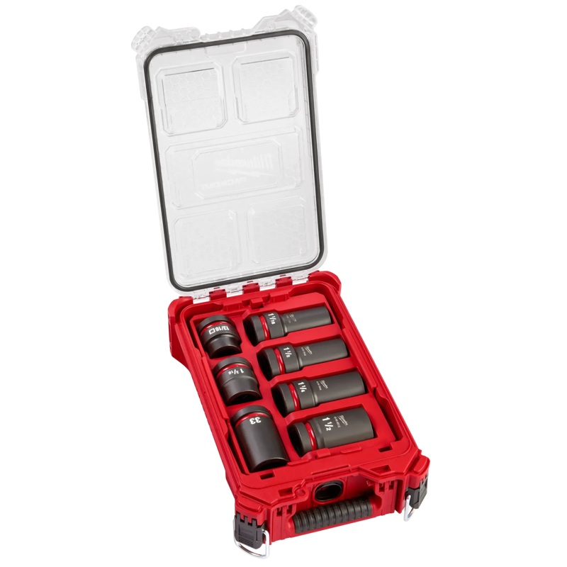 MILWAUKEE 7 PC. SHOCKWAVE IMPACT DUTY 1 Drive MM & SAE Wheel Service Socket PACKOUT Set