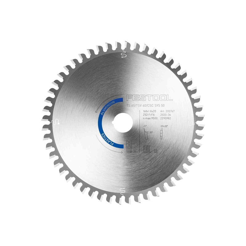 FESTOOL Saw Blade ALUMINIUM/PLASTICS HW 168x1,8x20 TF52 A