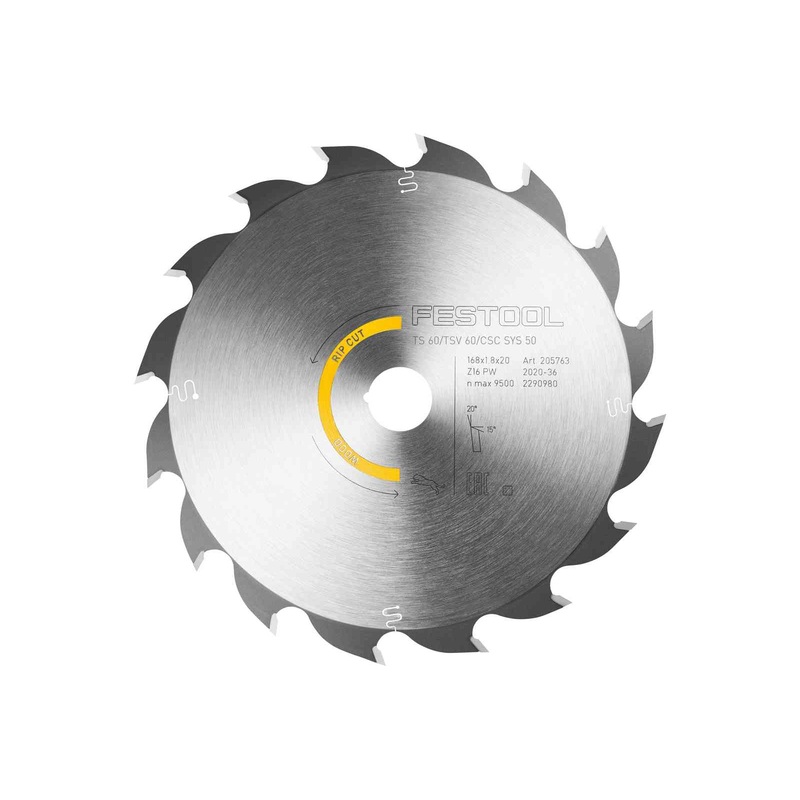 FESTOOL Saw Blade WOOD RIP CUT HW 168x1,8x20 PW16
