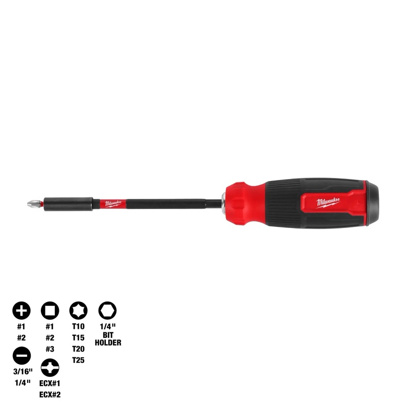 MILWAUKEE 14-IN-1 Multi-Bit Screwdriver w/ SHOCKWAVE IMPACT DUTY Bits