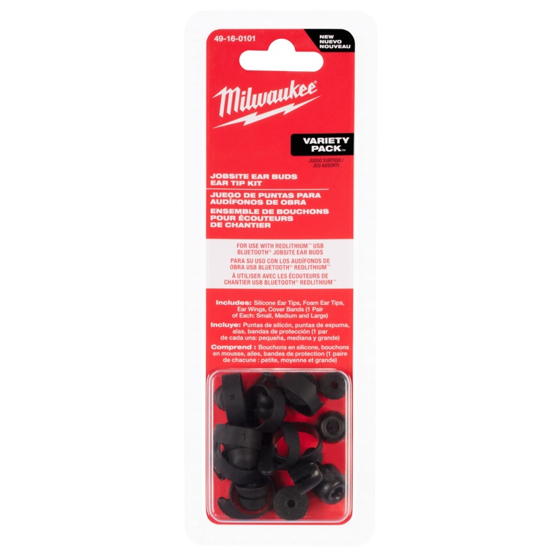 MILWAUKEE Jobsite Ear Buds Ear Tip Kit - Variety Pack