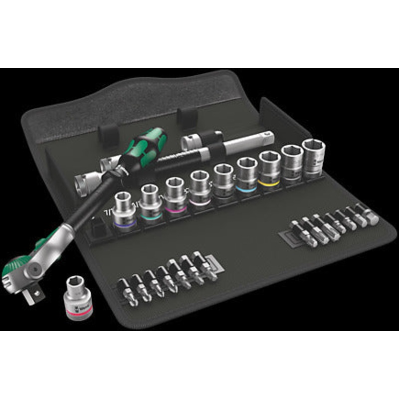WERA 28 PC. 8100 SC 9 Zyklop Speed Ratchet Set, 1/2" Drive, Imperial