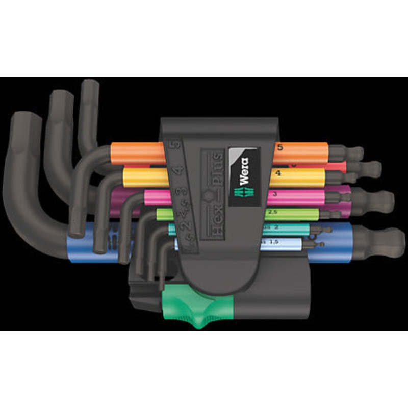 WERA 9 PC. 950/9 Hex-Plus Multicolour 2 L-Key Set, Metric, BlackLaser