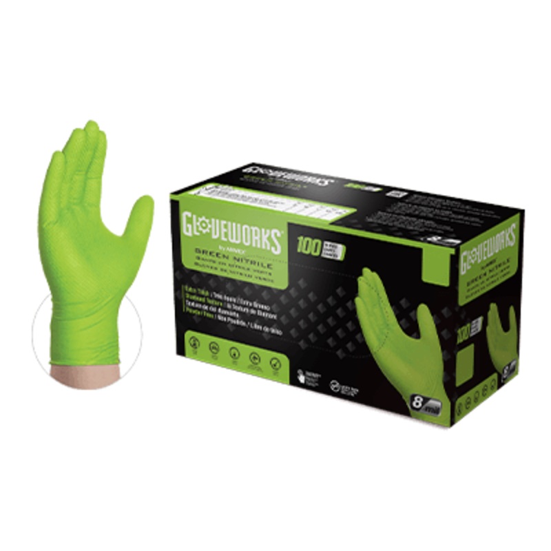 GLOVEWORKS Green Nitrile Gloves