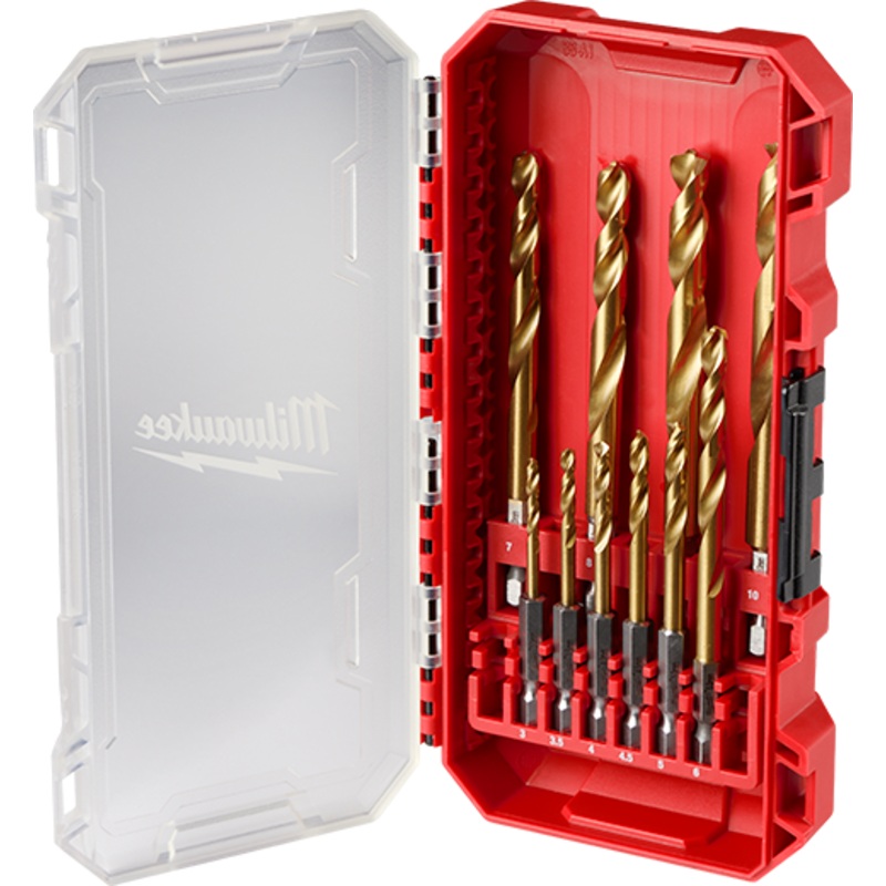 MILWAUKEE 10 PC. SHOCKWAVE IMPACT DUTY RED HELIX Titanium Metric Drill Bit Set