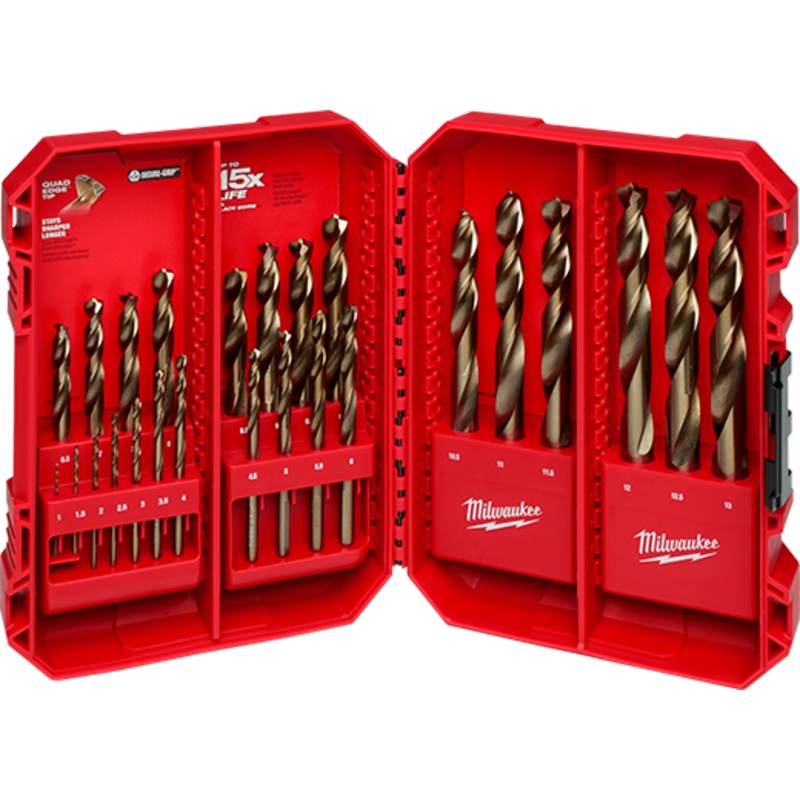 MILWAUKEE 25 PC. RED HELIX Cobalt Metric Drill Bit Set