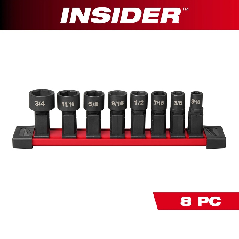 MILWAUKEE 8 PC. INSIDER Box Ratchet Socket SAE Set
