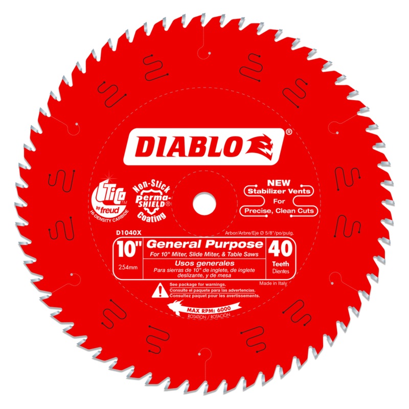 DIABLO 10" X 40 Tooth General Purpose Saw Blade