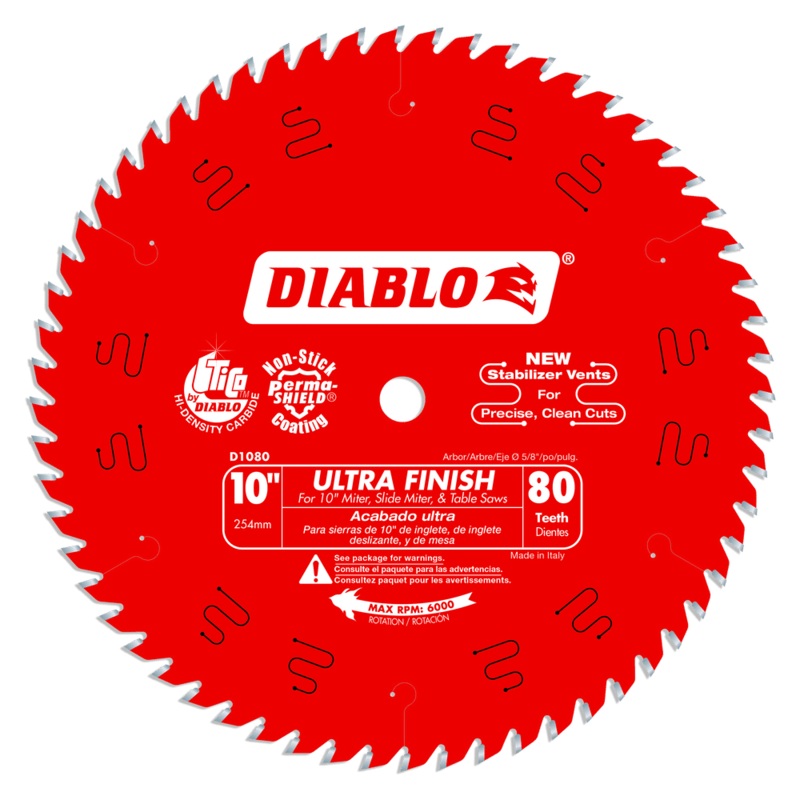 DIABLO 10" X 80 Tooth Ultra Finish Saw Blade