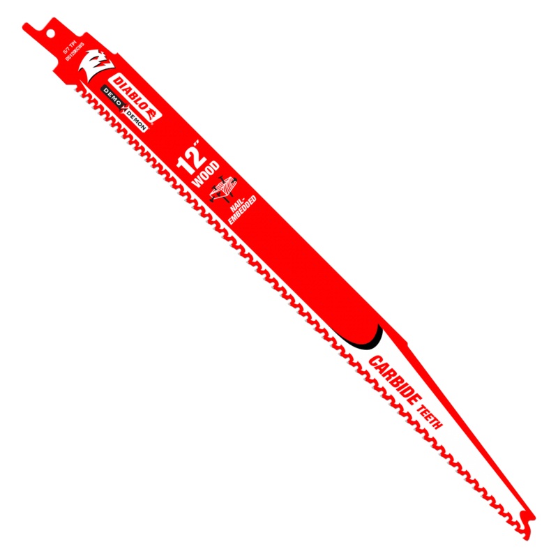 DIABLO 12" Demo Demon Carbide Recip Blade For Nail-Embedded Wood