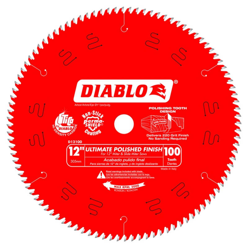 DIABLO 12 X 100 Tooth Ultimate Polished Finish Saw Blade