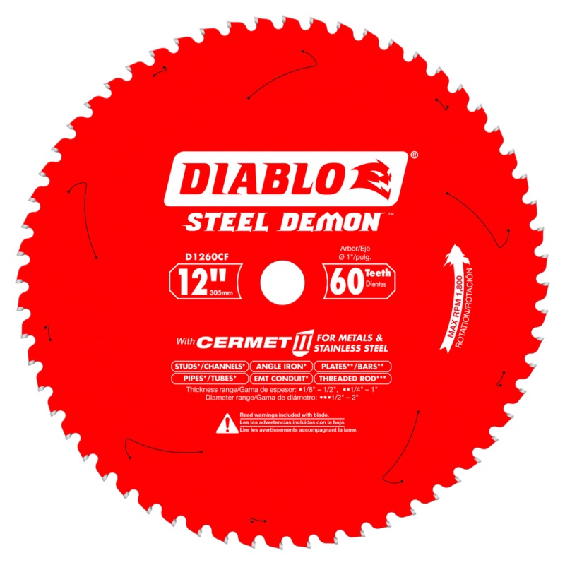 DIABLO 12" X 60 Tooth Steel Demon Cermet II Saw Blade For Metals & Stainless Steel