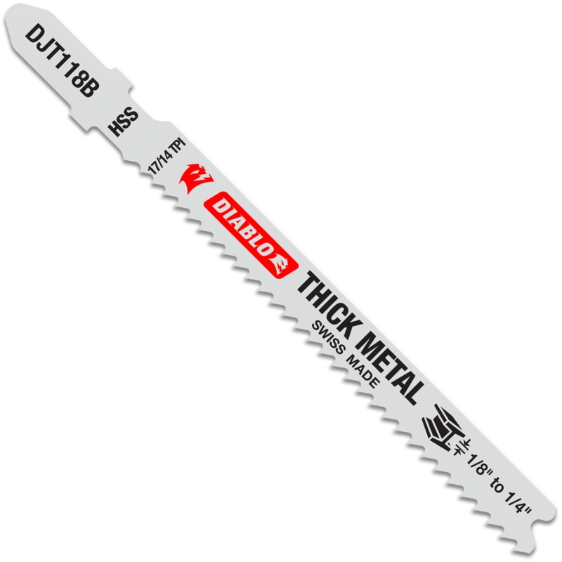 DIABLO 3-5/8" 17/14 TPI High Speed Steel T-Shank Jig Saw Blades For Thick Metal (5 PACK)