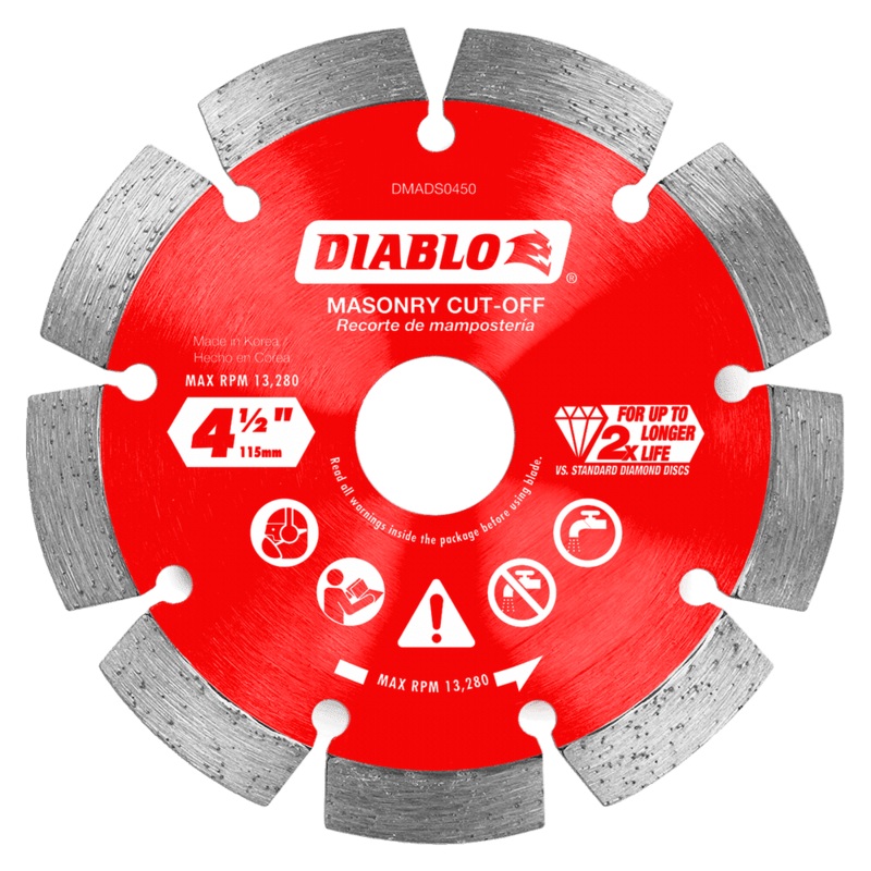 DIABLO 4-1/2" Diamond Segmented Cut-Off Discs For Masonry