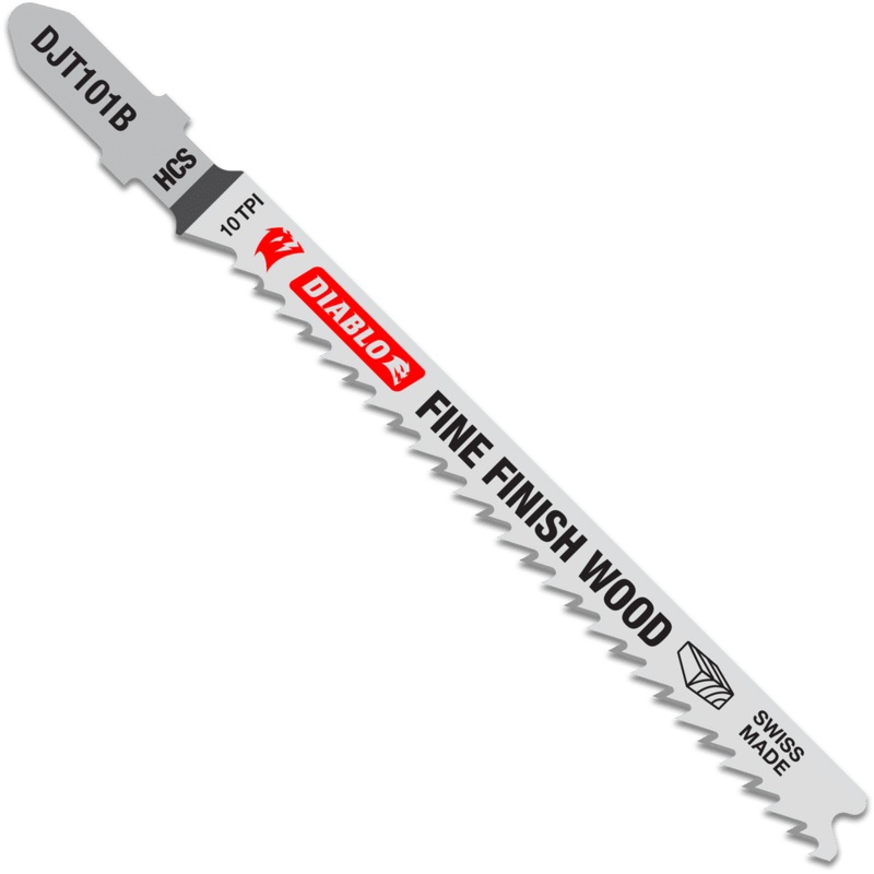 DIABLO 4" 10 TPI High Carbon Steel T-Shank Jig Saw Blades For Fine Finish Cuts In Wood (5 PACK)
