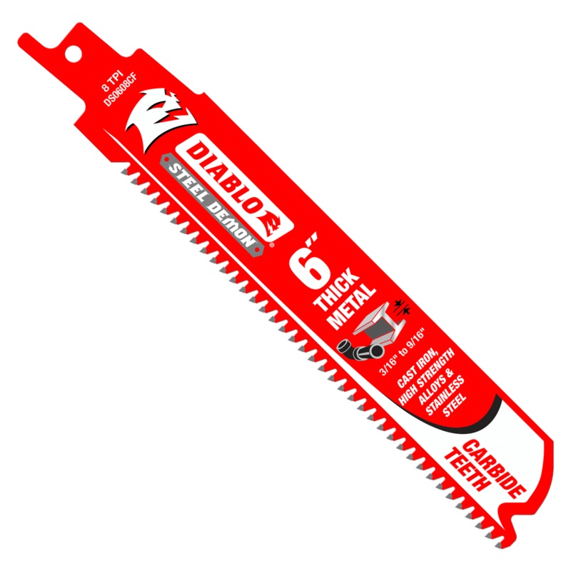 DIABLO 6" Steel Demon Carbide Recip Blades For Thick Metal Cutting