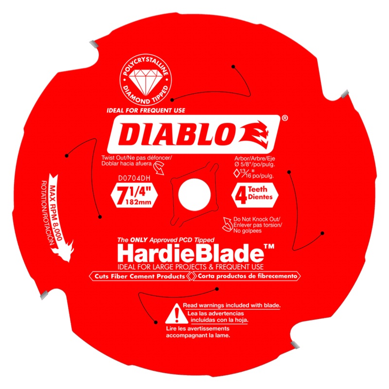 DIABLO 7-1/4" X 4 Tooth Fiber Cement HardieBlade