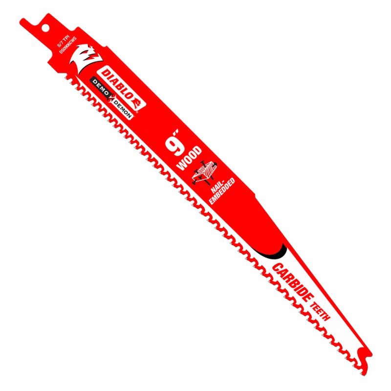 DIABLO 9" Demo Demon Carbide Recip Blade For Nail-Embedded Wood