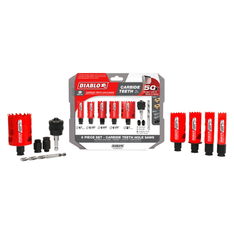 DIABLO 9 PC. Carbide General Purpose Hole Saw Set