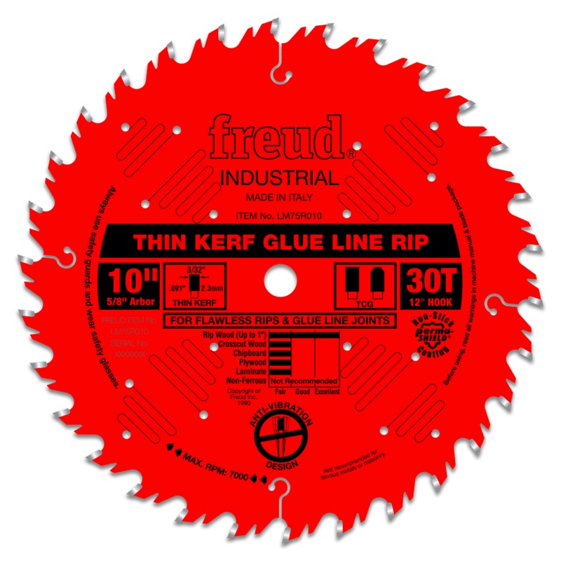 FREUD 10" Industrial Thin Kerf Glue Line Ripping Blade