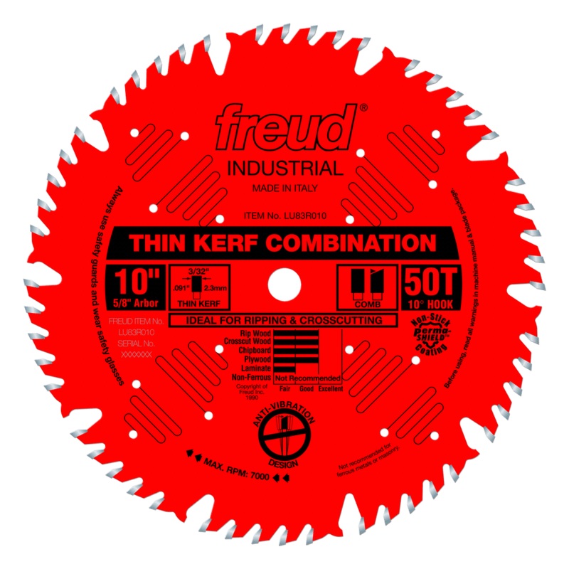 FREUD 10" Thin Kerf Combination Blade