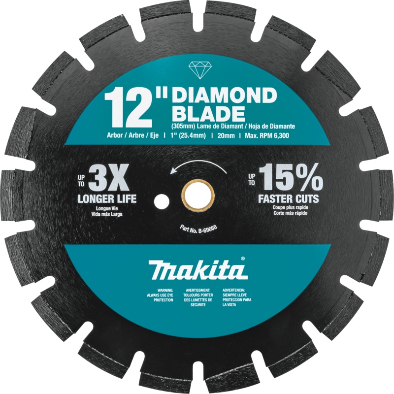 MAKITA 12" Diamond Blade, Segmented, Dual Purpose