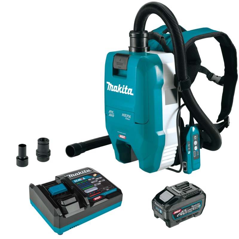 MAKITA 40V MAX XGT 1/2 Gallon HEPA Filter Backpack Dry Dust Extractor Kit