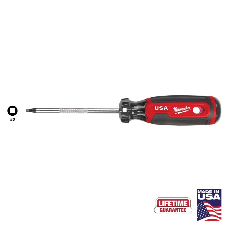 MILWAUKEE #2 Square 4" Cushion Grip Screwdriver