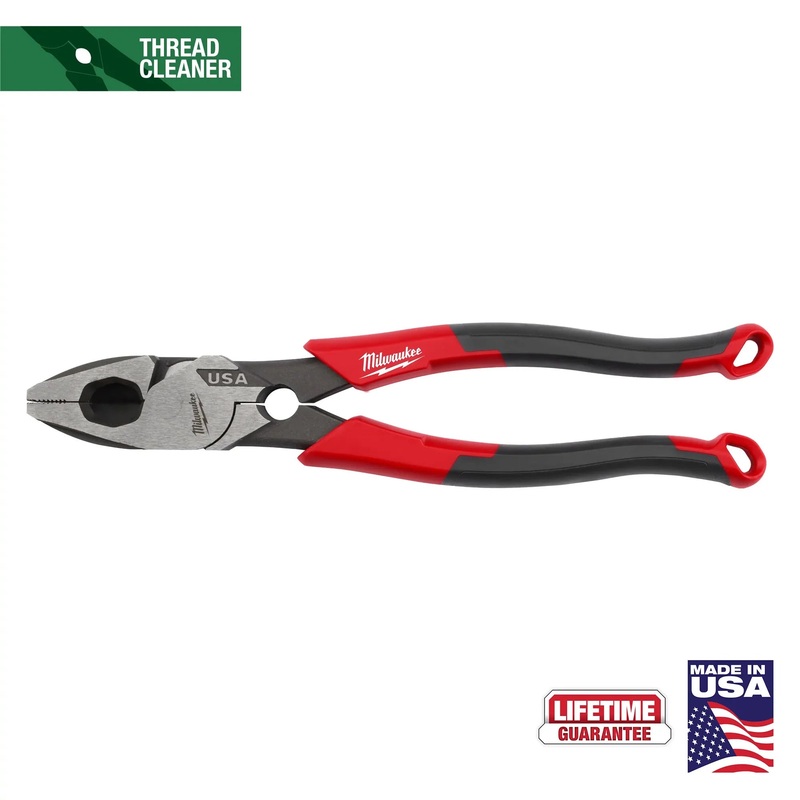 MILWAUKEE 9" Lineman's Comfort Pliers w/ Thread Cleaner