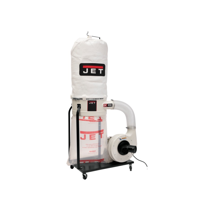 JET DC-1100VX-5M Dust Collector, 5-Micron Bag Filter, 1100 CFM, 1-1/2 HP, 1Ph 115/230V