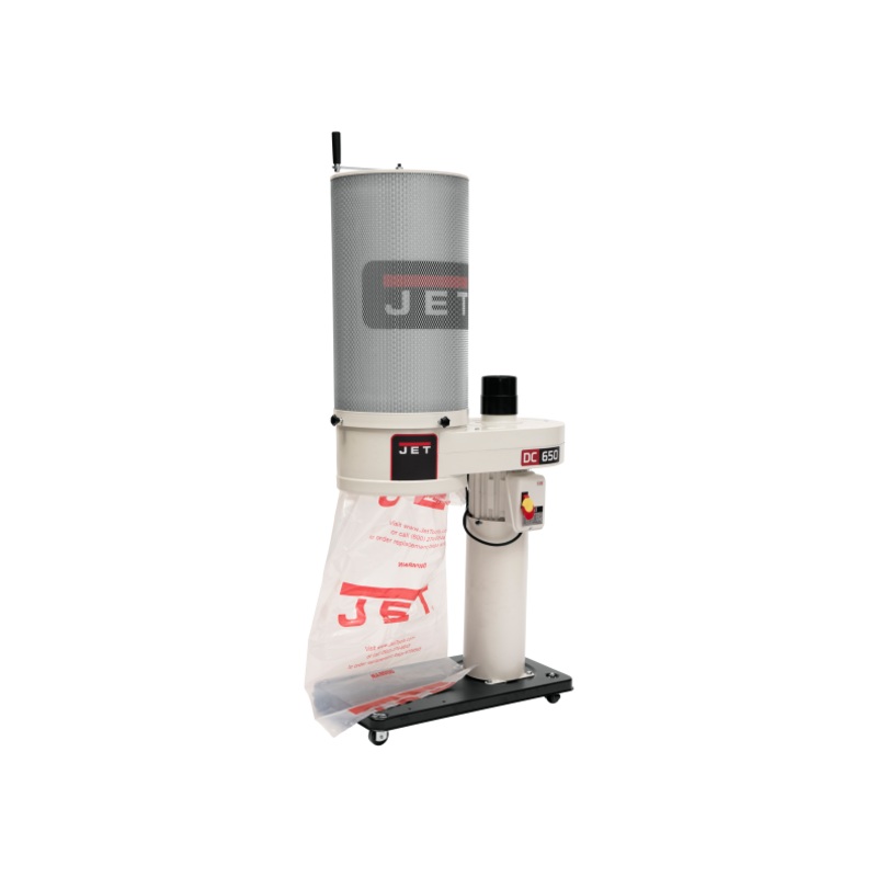 JET DC-650CK Dust Collector, 2-Micron Canister Filter, 650 CFM, 1 HP, 1Ph 115/230V