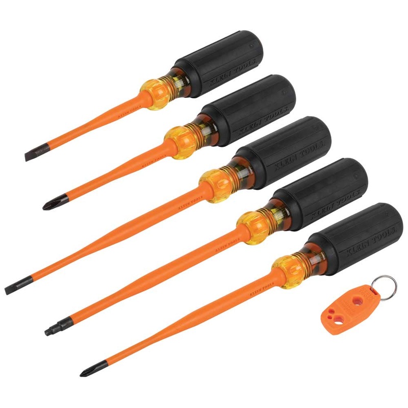 KLEIN TOOLS 6 PC. 1000V Slim-Tip Insulated Screwdriver Set & Magnetizer
