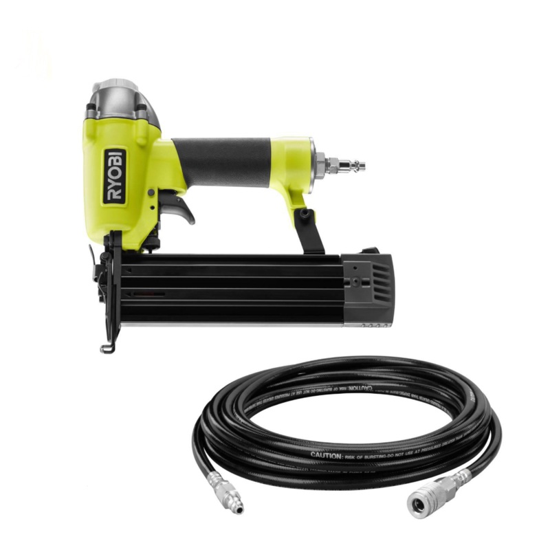 18-Gauge 5/8 in. x 2 in. Pneumatic Brad Nailer with 15 ft hose - Factory Reconditioned