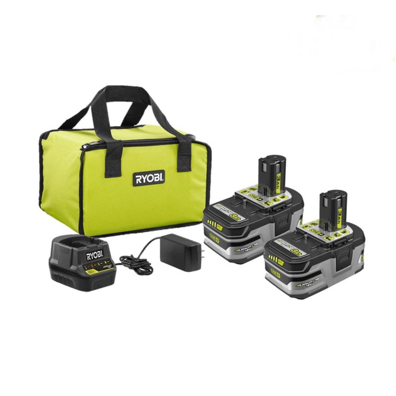 18-Volt ONE+ LITHIUM+ HP 3.0 Ah Battery (2-Pack) Starter Kit with Charger and Bag