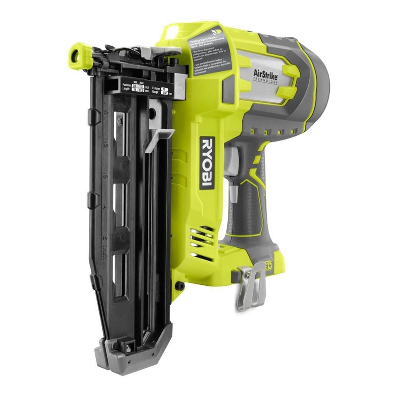 18-Volt ONE+ Lithium-Ion Cordless AirStrike 16-Gauge Cordless Straight Finish Nailer (Tool Only) - Factory Reconditioned