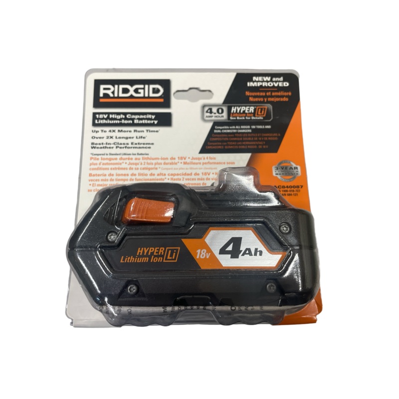 RIDGID 18-Volt HYPER Lithium-Ion 4.0 Ah Battery