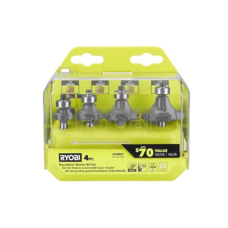 Roundover Router Bit Set (4-Piece)