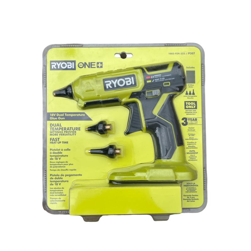 ONE+ 18V Cordless Dual Temperature Glue Gun with Nozzle Kit and (10) Glue Sticks(Tool Only)