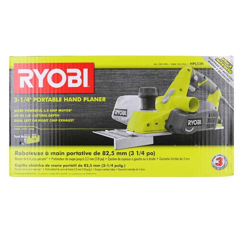 RYOBI 6 Amp Corded 3-1/4 in. Hand Planer with Dust Bag