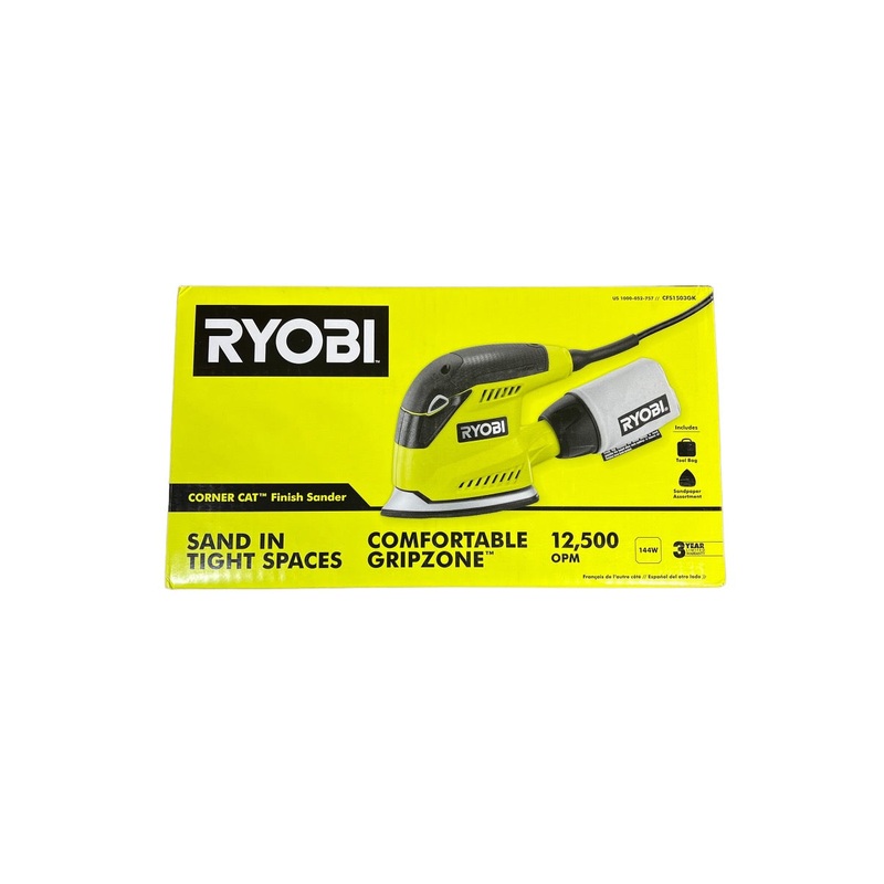 1.2 Amp Corded 5.5 in. Corner Cat Sander with Dust Bag