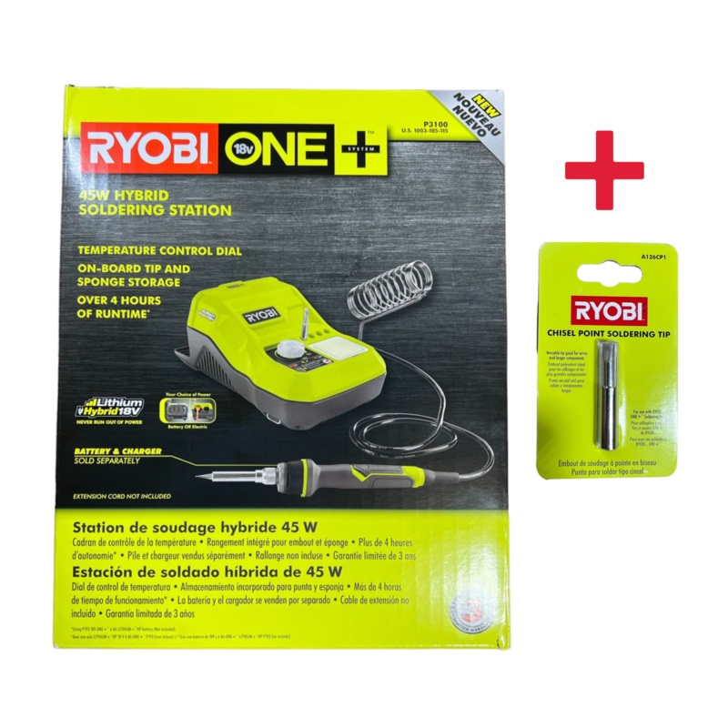 18-Volt ONE+ Hybrid Soldering Station with extra Chisel Point Soldering Tip