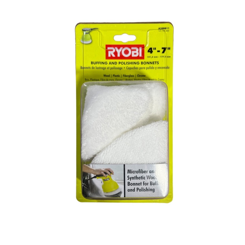 4 in. - 7 in. Microfiber and Synthetic Fleece Buffing Bonnet Set (2-Piece)
