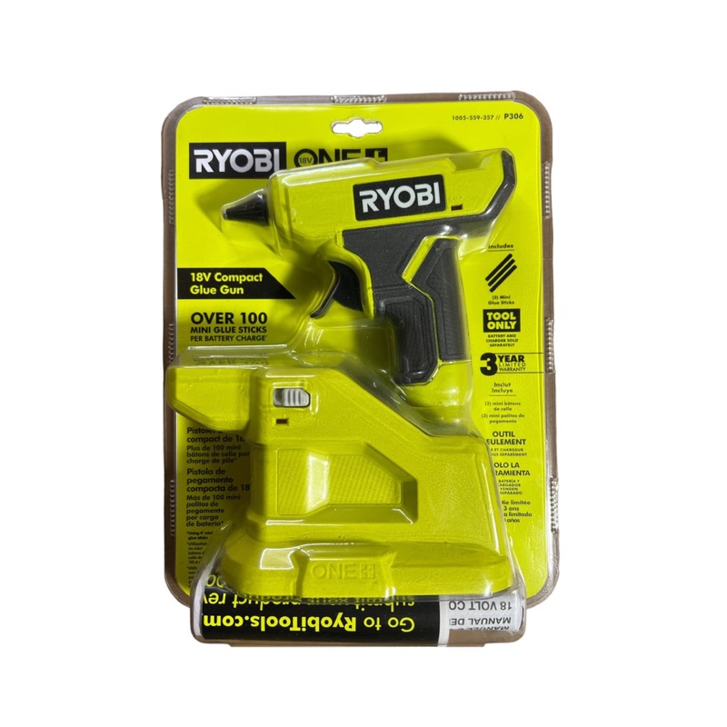 ONE+ 18-Volt Cordless Compact Glue Gun with 3 Mini Glue Sticks