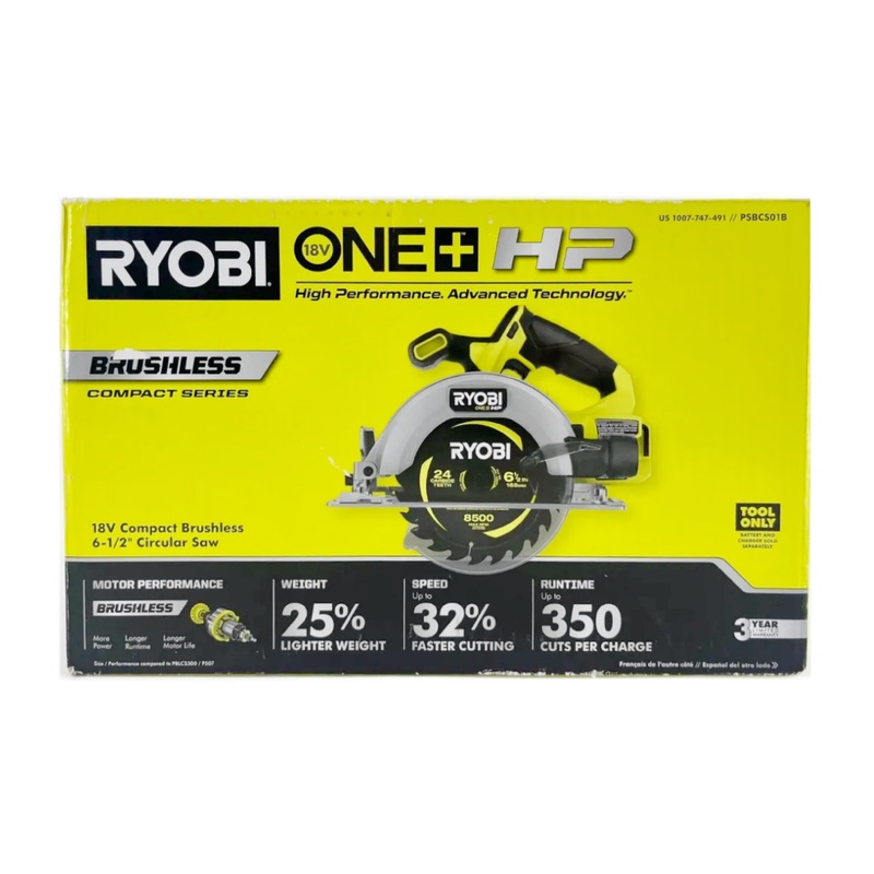 ONE+ HP 18-Volt Brushless Cordless Compact 6-1/2 in. Circular Saw (Tool Only)