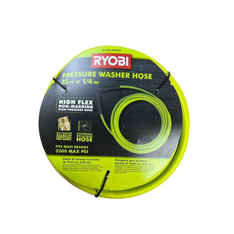 RYOBI 1/4 in. x 35 ft. 3,300 PSI Pressure Washer Replacement/Extension Hose
