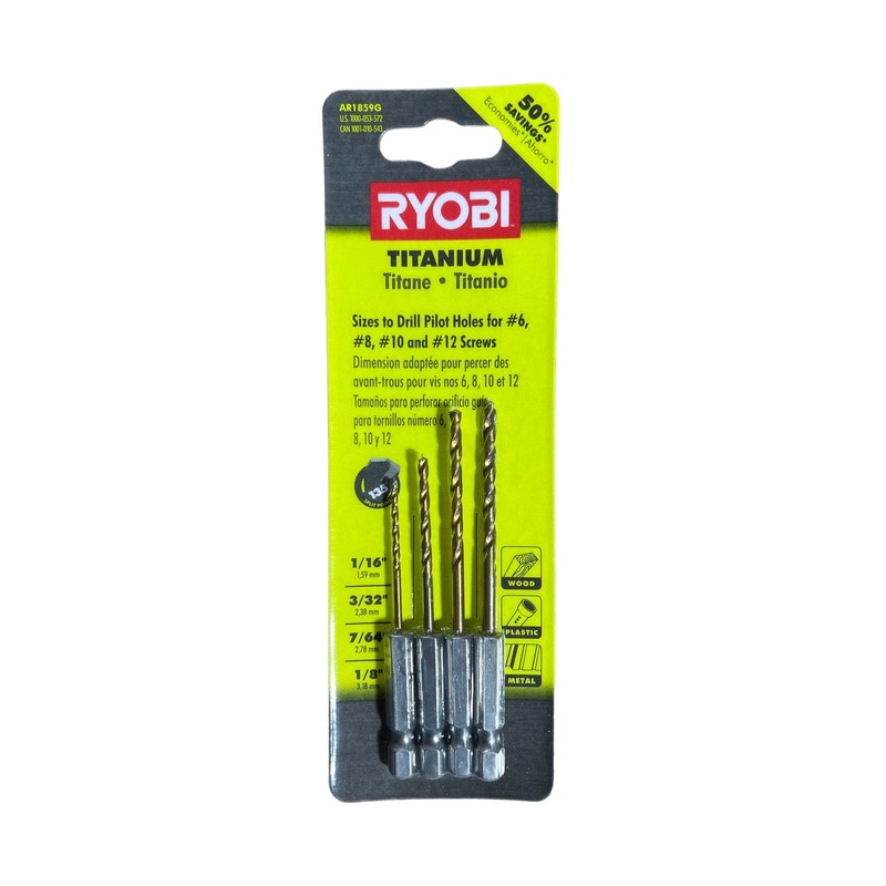 SpeedLoad+ Titanium 4-Piece Hex Shank Pilot Drill Bit Set
