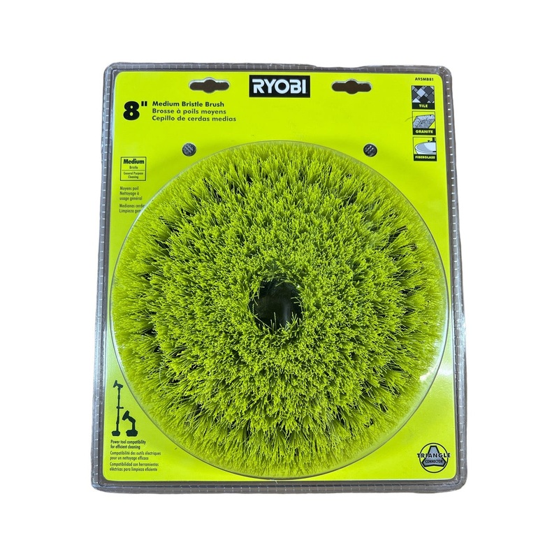 8 in. Medium Bristle Brush Accessory for RYOBI P4500 and P4510 Scrubber Tools