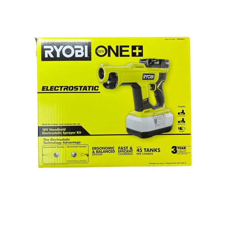 ONE+ 18V Cordless Handheld Electrostatic Sprayer Kit with (2) 2.0 Ah Battery and Charger