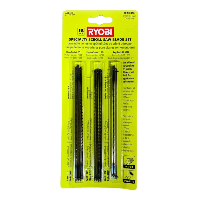 Regular Tooth Scroll Saw Blades Assortment (18-Piece)
