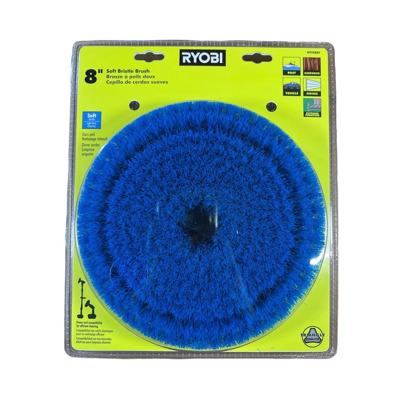 8 in. Soft Bristle Brush Accessory for RYOBI P4500 and P4510 Scrubber Tools